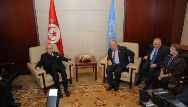 سلامة وجوتيريس والرئيس التونسي على هامش القمة الأفريقية الأخيرة – أرشيفية