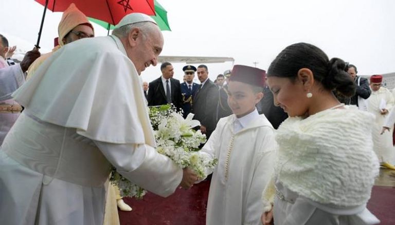 البابا فرنسيس خلال زيارته إلى المغرب