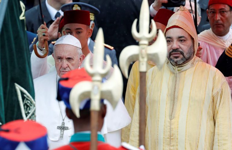 البابا فرنسيس خلال زيارته إلى المغرب