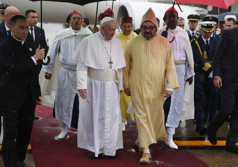 البابا فرنسيس خلال زيارته إلى المغرب