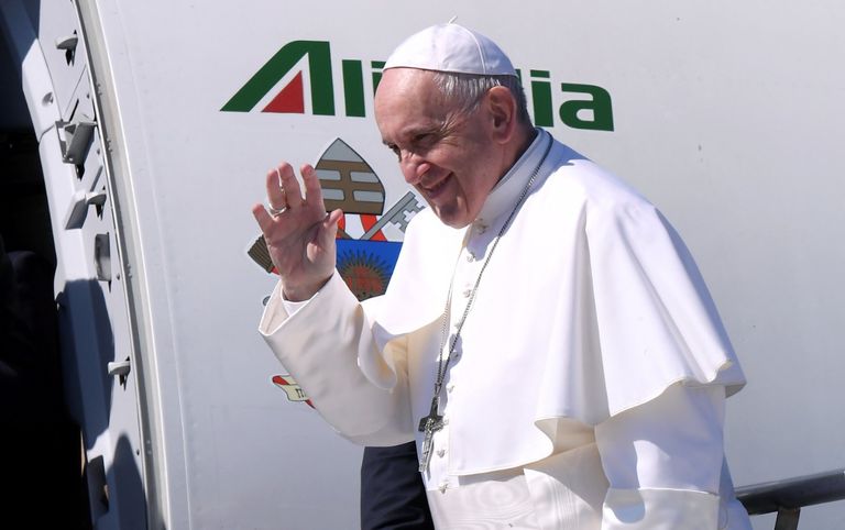 البابا فرنسيس خلال زيارته إلى المغرب