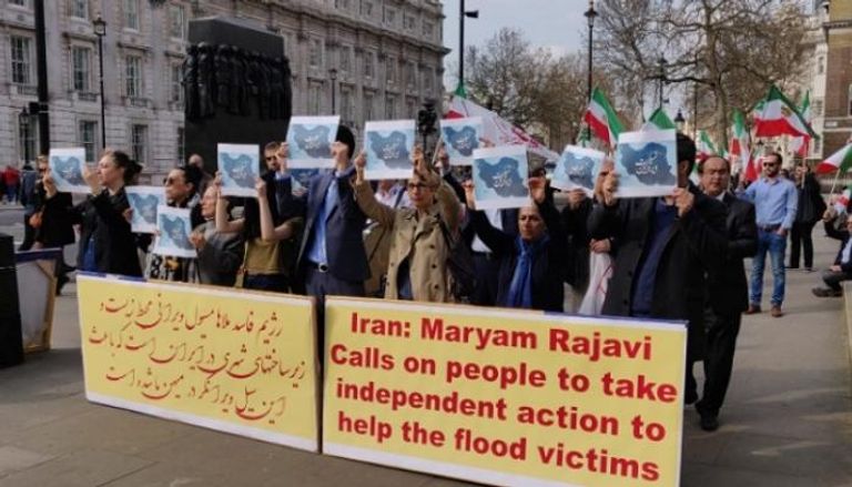 جانب من مظاهرة المعارضة الإيرانية في لندن