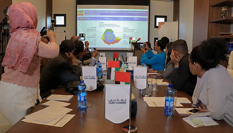 جانب من لقاء أعضاء غرفة دبي وممثلي مؤسسات الحكومة الإثيوبية