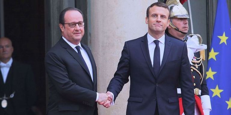 صورة تجمع ماكرون هولاند وساركوزي- أرشيفية