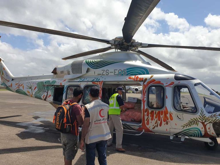جانب من مساعدات الهلال الأحمر الإماراتي في موزمبيق