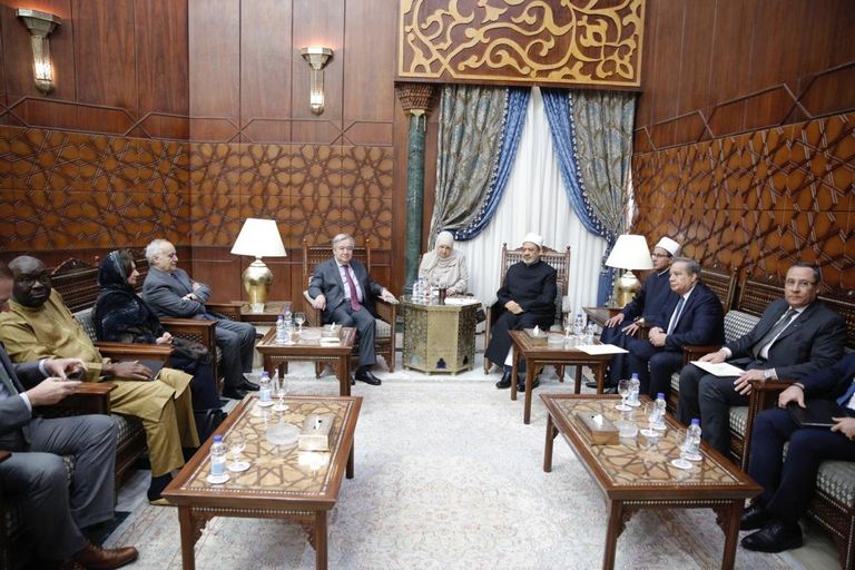 شيخ الأزهر يلتقي الأمين العام للأمم المتحدة