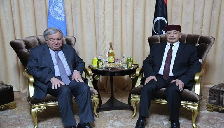 رئيس مجلس النواب الليبي والأمين العام للأمم المتحدة
