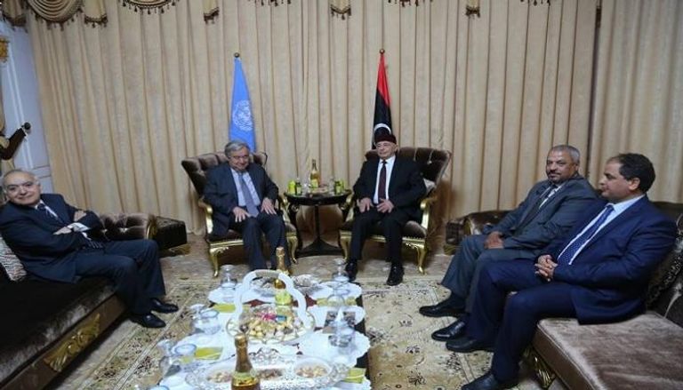 جوتيريس يلتقي رئيس البرلمان الليبي بطبرق