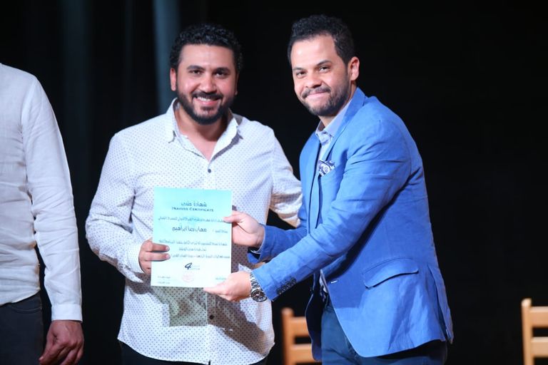 المشاركون في الورش المسرحية