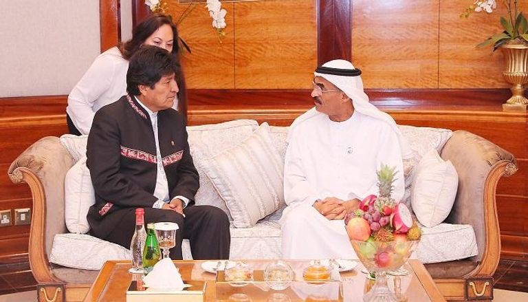 لقاء الدكتور عبدالله بن محمد بلحيف النعيمي مع رئيس بوليفيا