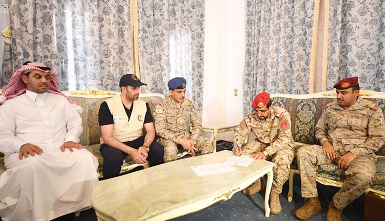 الأطفال أثناء وجودهم لدى التحالف العربي