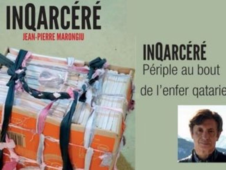 غلاف كتاب جون بيير مارونجي السجين الفرنسي السابق لدى النظام القطري