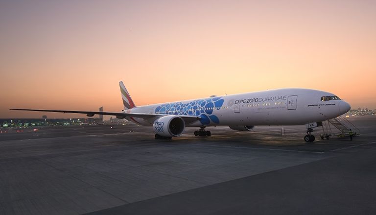 شعار "إكسبو 2020" على طيران الإمارات