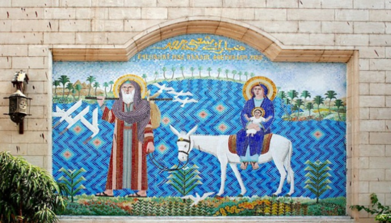 لوحة توضح رحلة العائلة المقدسة في مصر