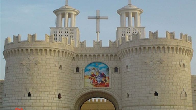 لوحة توضح رحلة العائلة المقدسة في مصر