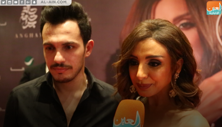 أنغام برفقة زوجها المُوزّع الموسيقي أحمد إبراهيم