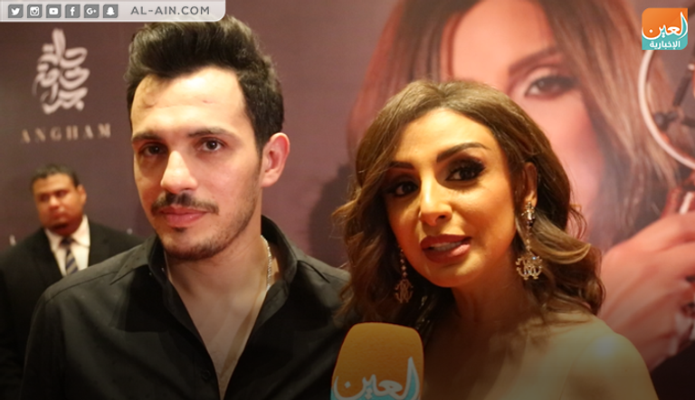 أنغام برفقة زوجها المُوزّع الموسيقي أحمد إبراهيم