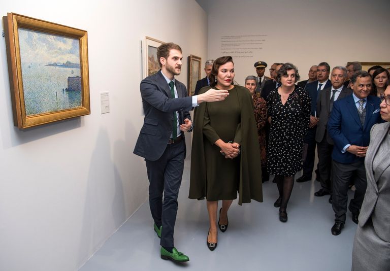جانب من افتتاح معرض الفن الانطباعي في الرباط