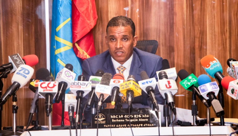 النائب العام الإثيوبي برهانو سجاي في مؤتمر صحفي حضرته العين الإخبارية
