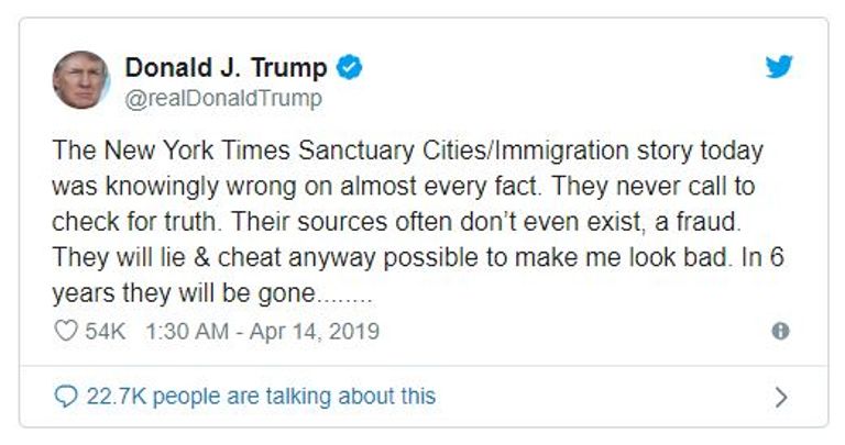 الرئيس الأمريكي دونالد ترامب