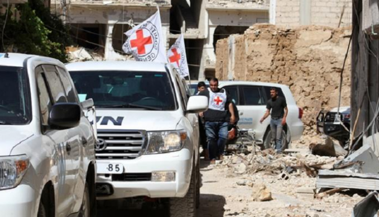 قافلة للصليب الأحمر في سوريا - أرشيفية