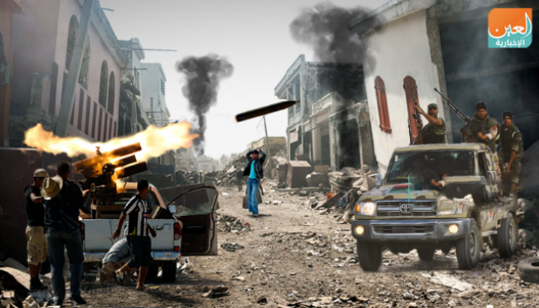 مليشيات إرهابية تشن غارات على مواقع وسط ليبيا