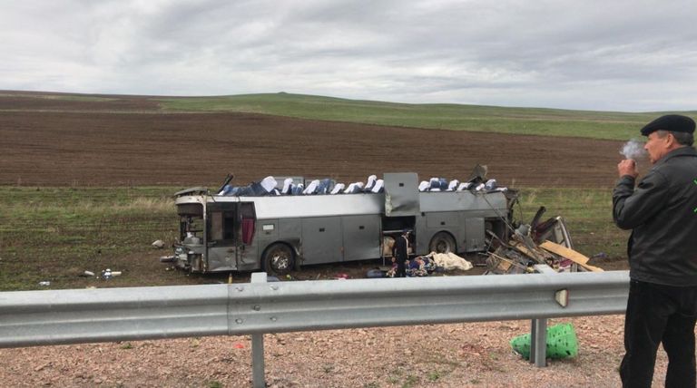 11 قتيلا بانقلاب حافلة ركاب في كازاخستان