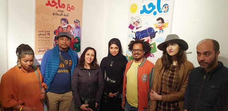 آمنة الحمادي في معرضها بالقاهرة