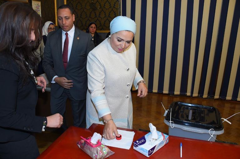 وزيرة الاستثمار المصرية وحفيدتها