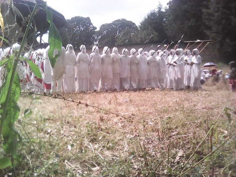 جانب من احتفالات الإثيوبيين بـ"أحد السعف"