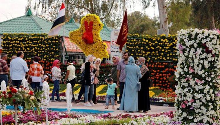جانب من مهرجان الزهور الدولي في بغداد.