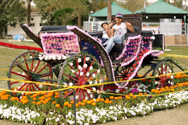 جانب من مهرجان الزهور الدولي في بغداد.