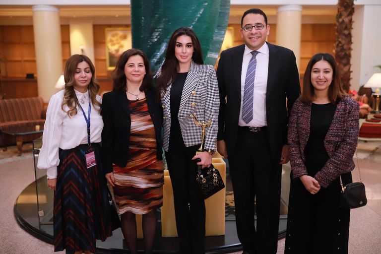 ياسمين صبري بعد تنصيبها سفيرةً للمرأة الأفريقية.