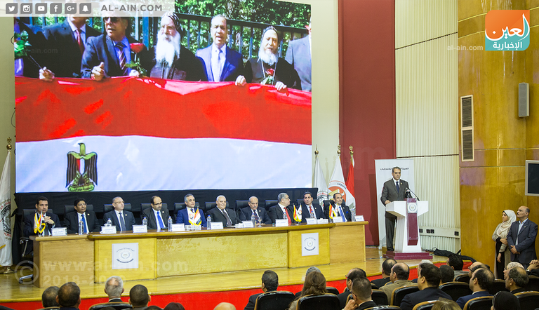 جانب من مؤتمر الهيئة الوطنية للانتخابات المصرية