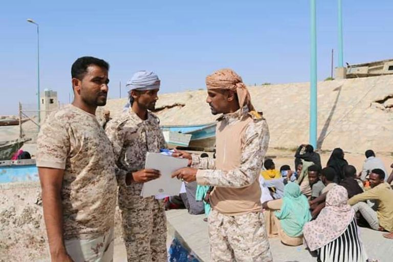 مهاجرين من القرن الأفريقي على السواحل اليمنية