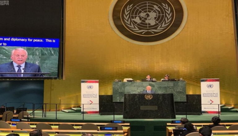  السفير عبدالله المعلمي يلقي كلمة السعودية بالأمم المتحدة