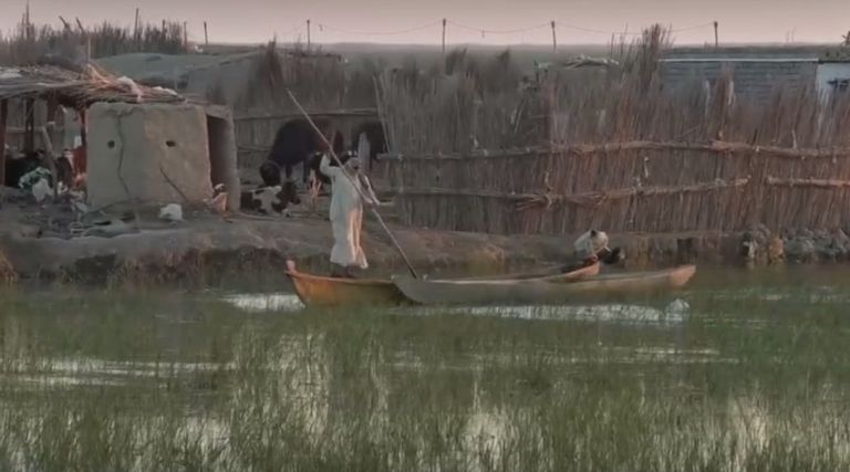 أمطار غزيرة تغيّر حياة الناس في الأهوار.