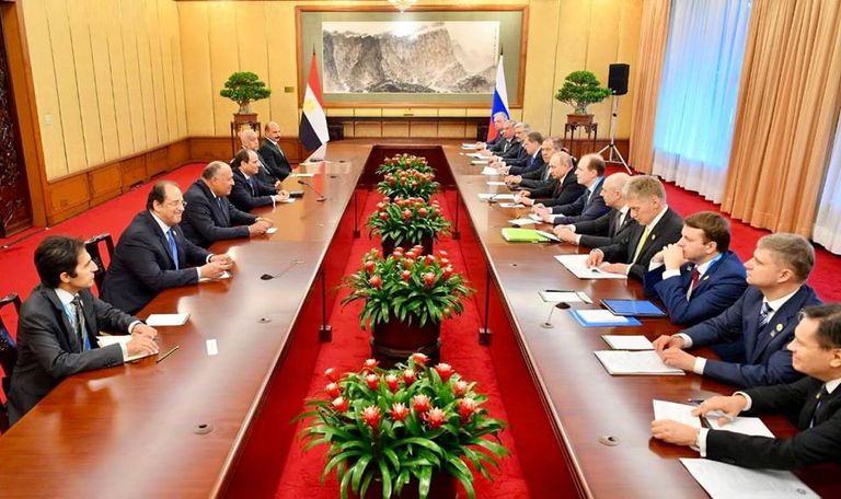 بوتين والسيسي على هامش الحزام والطريق من بكين