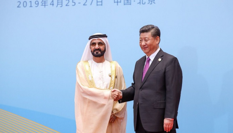 الشيخ محمد بن راشد والرئيس الصيني