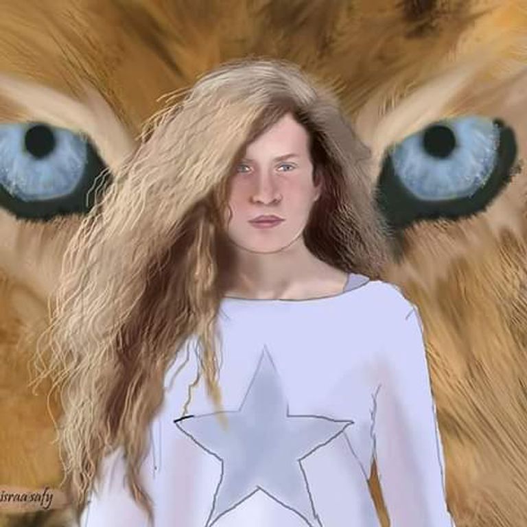 أحد أعمال الفنانة الفلسطينية إسراء صافي