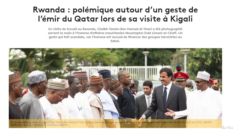 تميم يصافح مصطفى الشافعي سفير الإرهاب القطري بأفريقيا