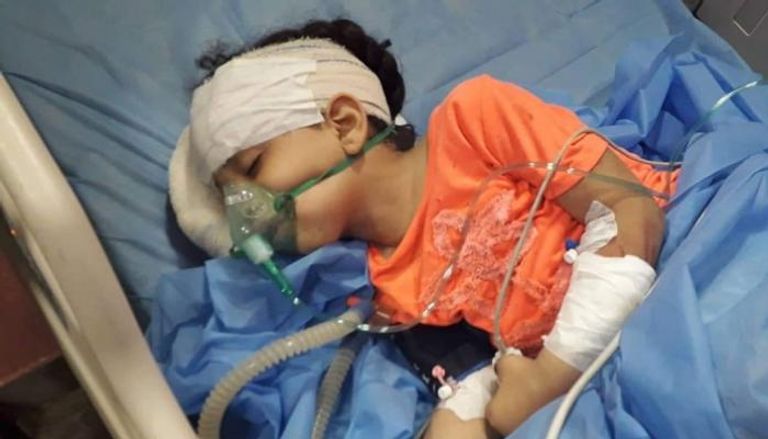 طفلة ليبية مصابة جراء استهداف طيران مليشيات مصراتة المدنيين