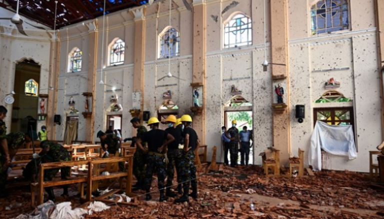 آثار التدمير بعد مجزرة عيد الفصح في سريلانكا