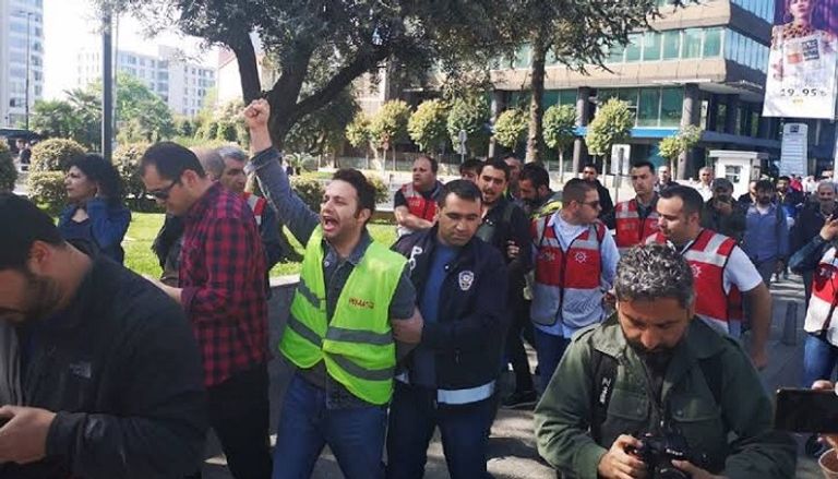 مظاهرات العمال في تركيا ضد سياسات أردوغان