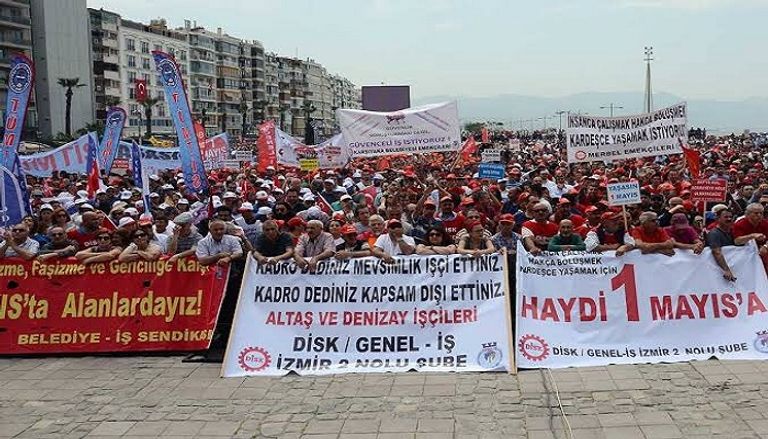 مظاهرات العمال في تركيا ضد سياسات أردوغان