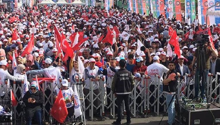 مسيرات العمال الأتراك الرئيس التركي رجب طيب أردوغان
