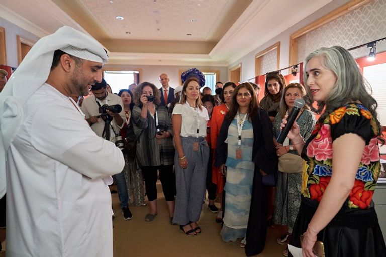 خلال افتتاح معرض مخطوطات المكسيك.