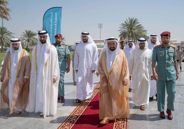 الشيخ الدكتور سلطان بن محمد القاسمي ورئيس مؤسسة "عامل".