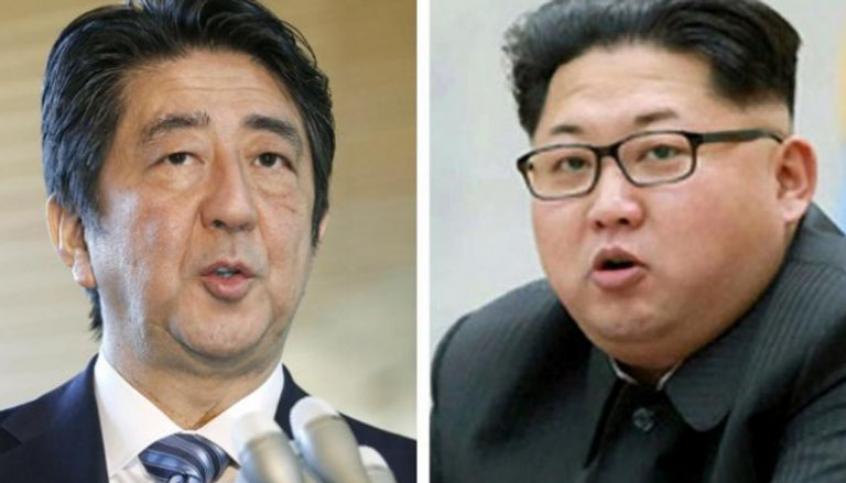 زعيم كوريا الشمالية كيم يونج أون ورئيس وزراء اليابان شينزو آبي