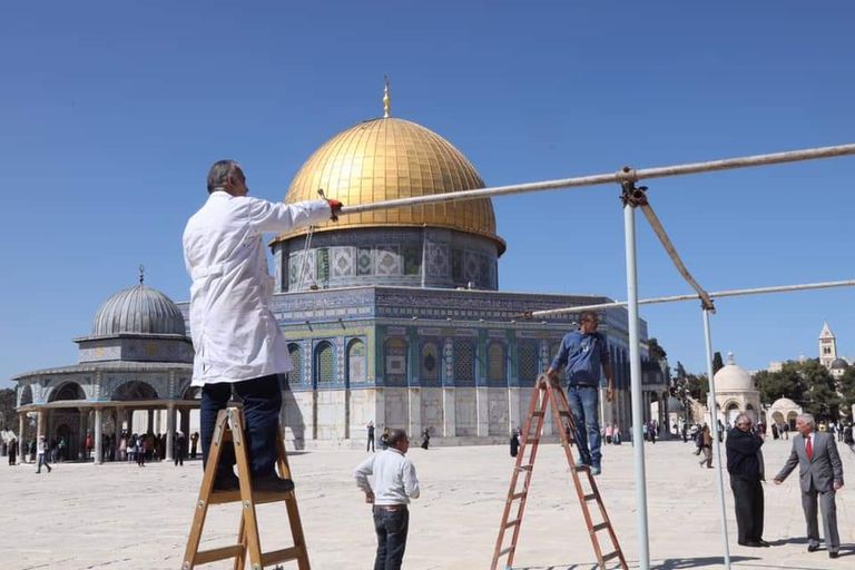 ساحات الأقصى تستعد لرمضان